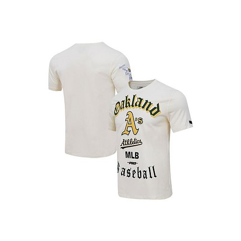 Pro Standard Mens Cream Oakland Athletics Cooperstown Collection Old English T-shirt