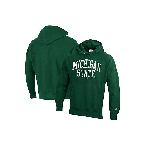 Champion Mens Green Michigan State Spartans Team Arch Reverse Weave Pullover Hoodie