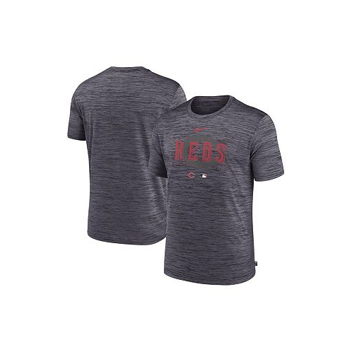 Nike Mens Heather Charcoal Cincinnati Reds Authentic Collection Velocity Performance Practice T-shirt