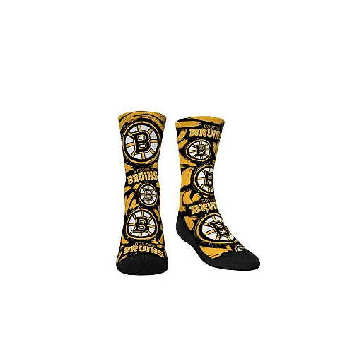 Rock Em Youth Boys and Girls Socks Boston Bruins Allover Logo and Paint Crew Socks