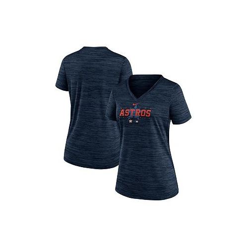Nike Womens Navy Houston Astros Authentic Collection Velocity Practice Performance V-Neck T-shirt