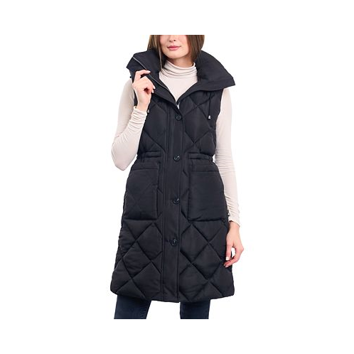 Lucky Brand Womens Long Quilted Anorak Puffer Vest