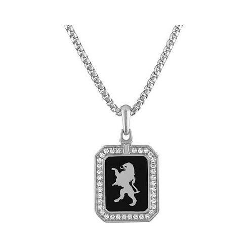 Bulova Mens Crest of Bohemia Diamond (1/2 ct. t.w.) Pendant Necklace in Sterling Silver 24 + 2 extender