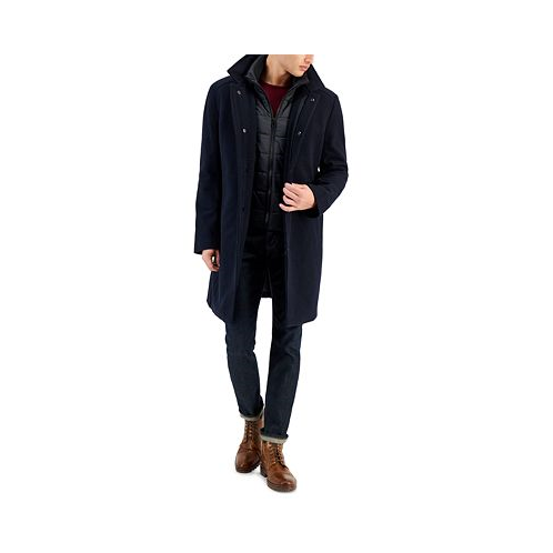 Nautica Mens Classic-Fit Bib Wool Blend Overcoat