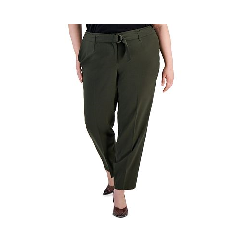 Bar III Plus Size Bi-Stretch Tie-Waist Ankle Pants