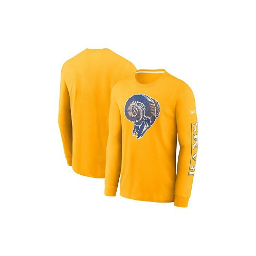 Nike Mens Gold Los Angeles Rams Fashion Tri-Blend Long Sleeve T-shirt