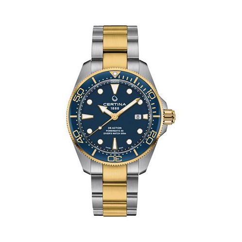 Certina Mens Swiss Automatic DS Action Diver Two-Tone Stainless Steel Bracelet Watch 43mm