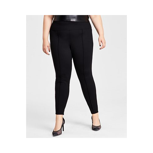 Bar III Plus Size High-Rise Ponte-Knit Leggings