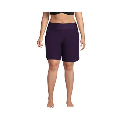 Lands End Plus Size 9 Quick Dry Modest Swim Shorts with Panty