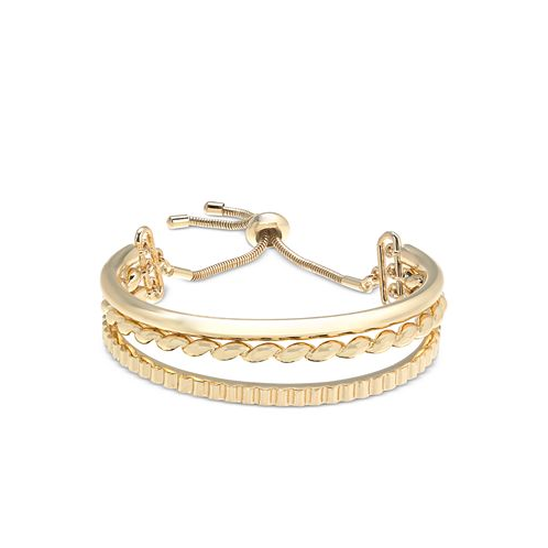 On 34th Gold-Tone Twisted Slider Bracelet