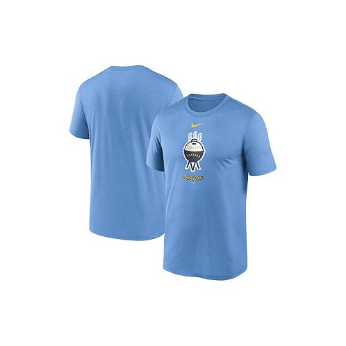 Nike Mens Light Blue Milwaukee Brewers City Connect Logo T-shirt