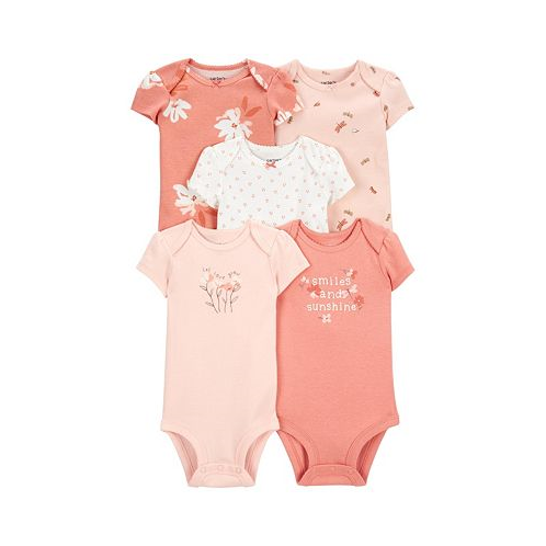 Carters Baby Girls Short Sleeve Original Bodysuits Pack of 5
