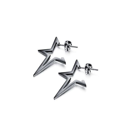 Metallo Stainless Steel Open Star Stud Earrings