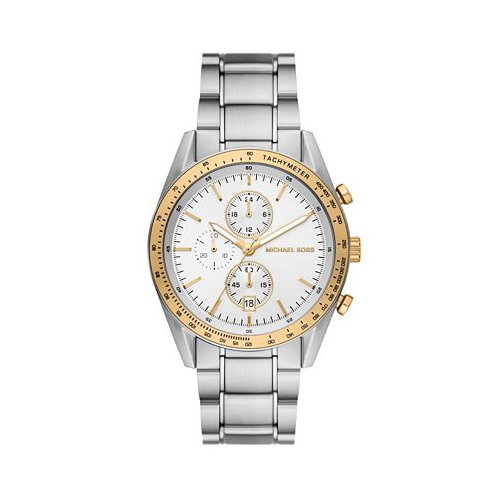 Michael Kors Mens Warren Quartz Chronograph Silver-Tone Stainless Steel Watch 42mm