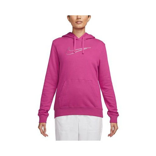 Nike Womens Sportswear Club Fleece Premium Essential Loose Shine Pullover Hoodie