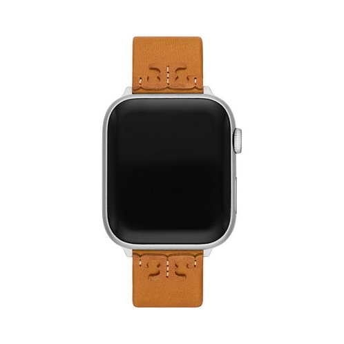 Tory Burch Brown Leather Strap For Apple Watch 38mm-45mm