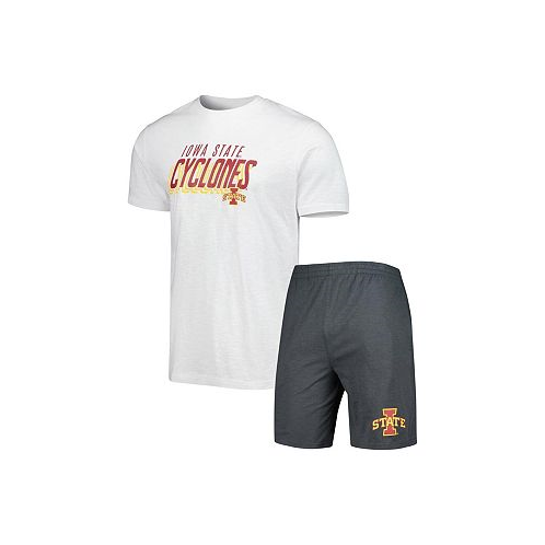 Concepts Sport Mens Charcoal White Iowa State Cyclones Downfield T-shirt and Shorts Set