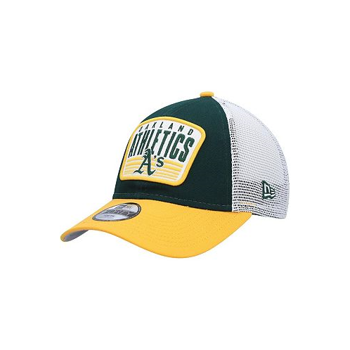 New Era Big Boys Green Oakland Athletics Patch Trucker 9FORTY Snapback Hat