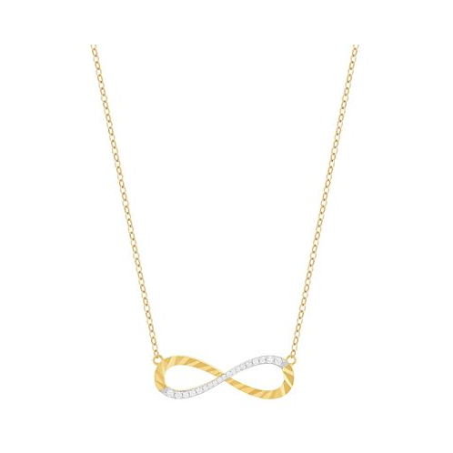 Macys Diamond Infinity Pendant Necklace (1/10 ct. t.w.) in 14k Gold-Plated Sterling Silver 16 + 2 extender