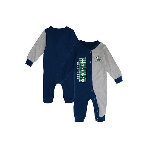 Outerstuff Infant Boys and Girls Navy Heather Gray Notre Dame Fighting Irish Halftime Two-Tone Sleeper