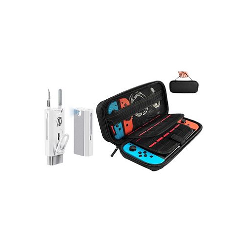 BOLT AXTION Switch Carrying Case Compatible with Nintendo Switch/Switch OLED with Cleaning Kit