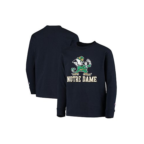 Champion Big Boys Navy Notre Dame Fighting Irish Lockup Long Sleeve T-shirt