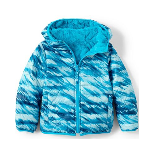 Lands End Kids Girls Reversible Insulated Fleece Jacket