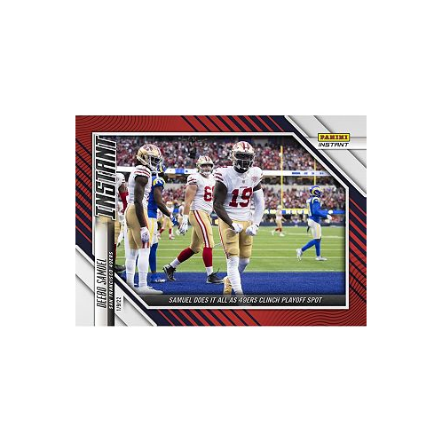Panini America Deebo Samuel San Francisco 49ers Parallel Instant NFL Week 18 Samuel Does it All as 49ers Clinch Playoff Spot Single Trading Card - Limited Edition of 99