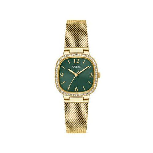 GUESS Womens Analog Gold-Tone Stainless Steel and Mesh Watch 32mm
