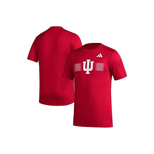 Adidas Mens Crimson Indiana Hoosiers Pregame AEROREADY T-shirt