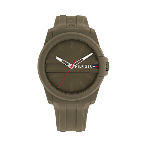 Tommy Hilfiger Mens Quartz Green Silicone Watch 44mm