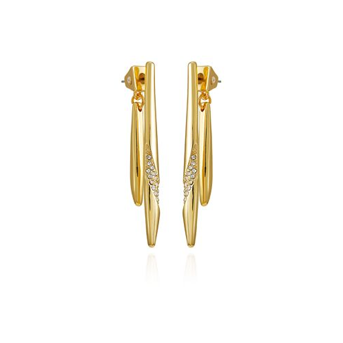 Vince Camuto Gold-Tone Glass Stone Front And Back Dangle Drop Earrings
