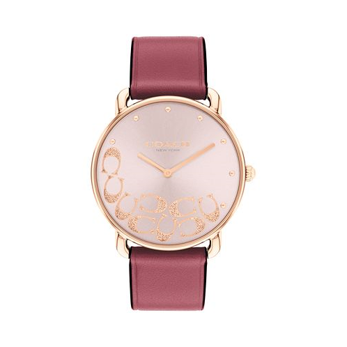 COACH Womens Elliot Rouge Leather Watch 36mm