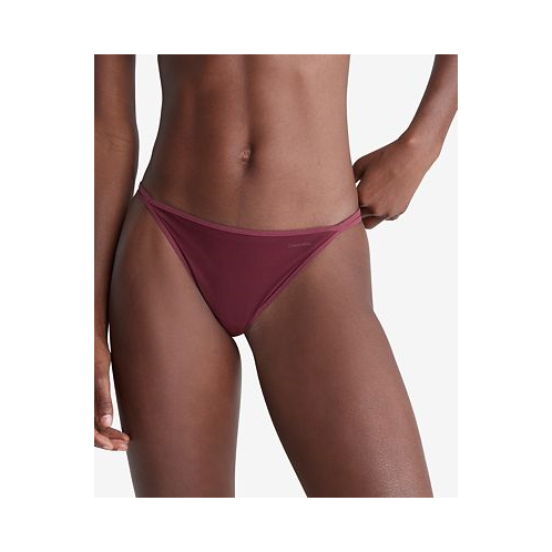 Calvin Klein Womens Sheer Marquisette High-Leg Tanga Underwear QF6730