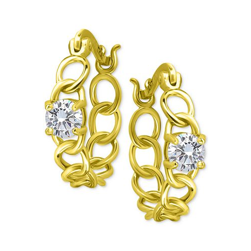 Giani Bernini Cubic Zirconia Chain Link Small Hoop Earrings 0.625