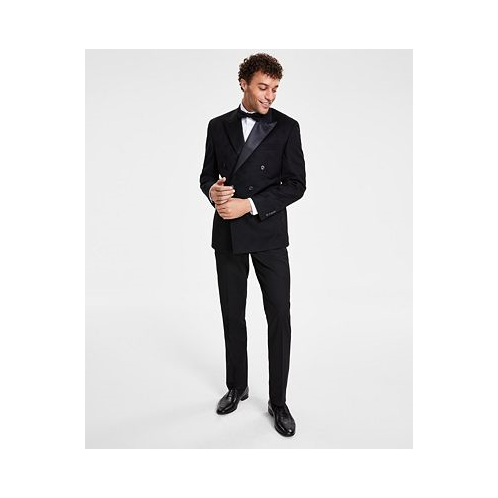Tayion Collection Mens Classic-Fit Solid Double-Breasted Dinner Jacket