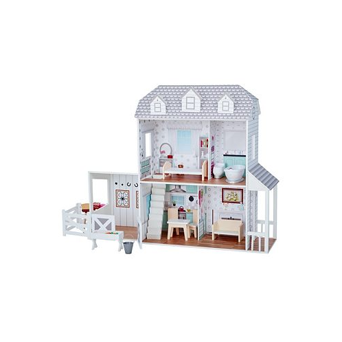 Olivias Little World - Dreamland Farm house 12 Doll House - White / Grey