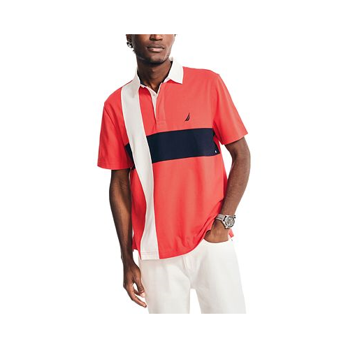 Nautica Mens Classic Fit Pieced Rugby Polo