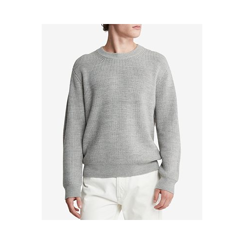 Calvin Klein Mens Solid-Color Crewneck Long-Sleeve Sweater