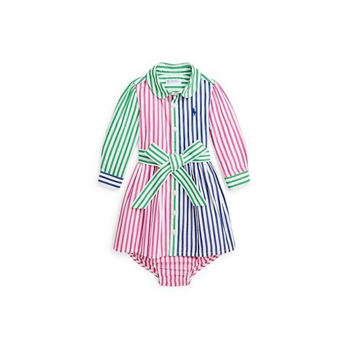 Polo Ralph Lauren Baby Girls Cotton Oxford Fun Shirtdress with Slash and Bloomer Set
