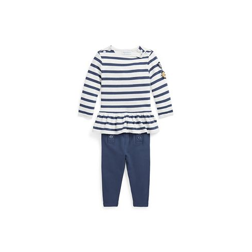 Polo Ralph Lauren Baby Girls Striped Jersey T-shirt and Leggings Set