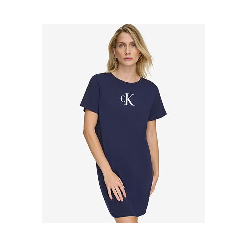 Calvin Klein Womens Logo T-Shirt Dress Swim Cover-Up