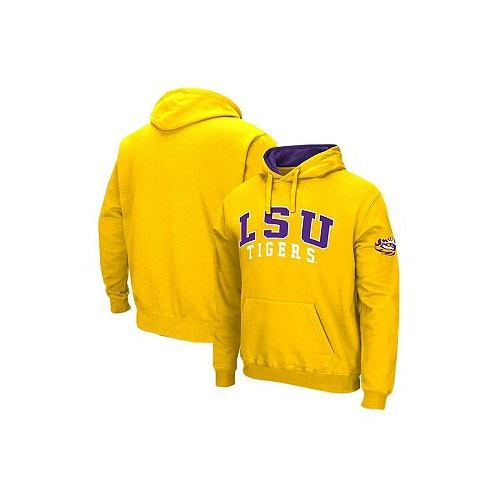 Colosseum Mens Gold LSU Tigers Double Arch Pullover Hoodie