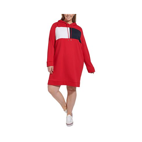 Tommy Hilfiger Plus Size Colorblocked Hoodie Dress