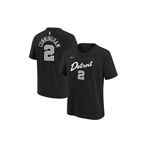Nike Big Boys Cade Cunningham Black Detroit Pistons 2023/24 City Edition Name and Number T-shirt