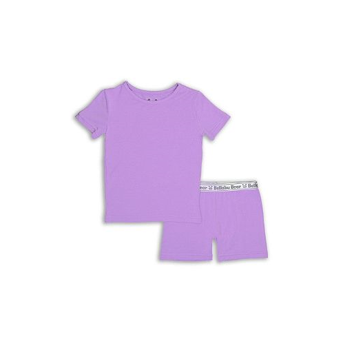 Bellabu Bear Toddler| Child Girls Lavender 2-Piece Short Sleeve & Shorts Pajama Set