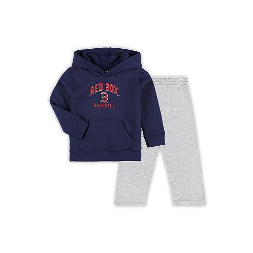 Outerstuff Toddler Boys Navy Gray Boston Red Sox Play-By-Play Pullover Fleece Hoodie and Pants Set