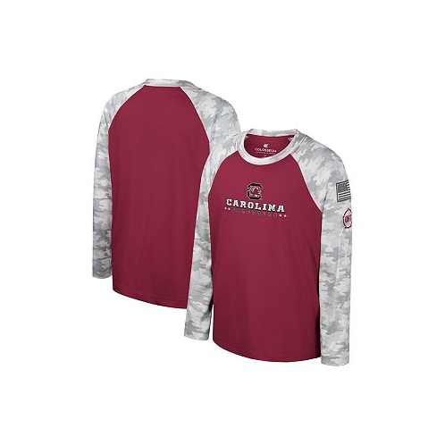 Colosseum Big Boys Garnet Camo South Carolina Gamecocks OHT Military-Inspired Appreciation Dark Star Raglan Long Sleeve T-shirt