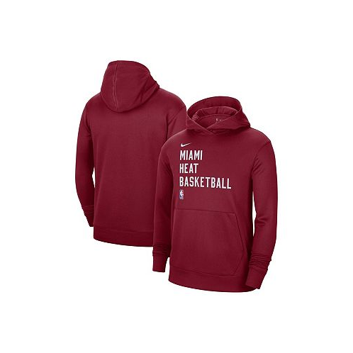 Nike Mens and Womens Red Miami Heat 2023/24 Performance Spotlight On-Court Practice Pullover Hoodie