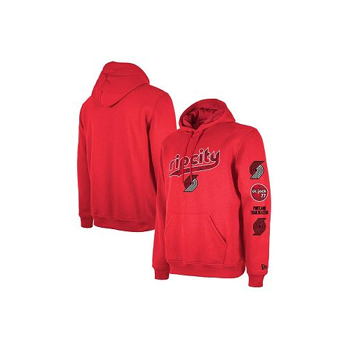 New Era Mens Red Portland Trail Blazers 2023/24 City Edition Pullover Hoodie